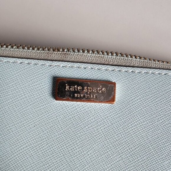 Kate Spade Neda Newberry Lane Zip Around Wallet Mint Green - Picture 11 of 14
